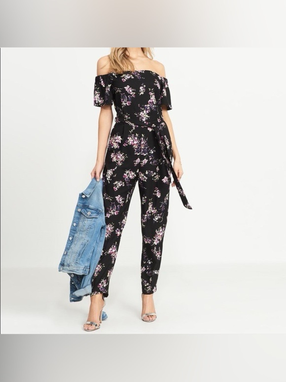 Dynamite Floral Off the Shoulder Jumpsuit